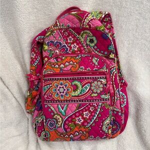 Vera Bradley Pink and Green Paisley Backpack